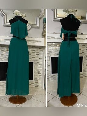 NWT GB Emerald Green Halter Maxi Dress size M